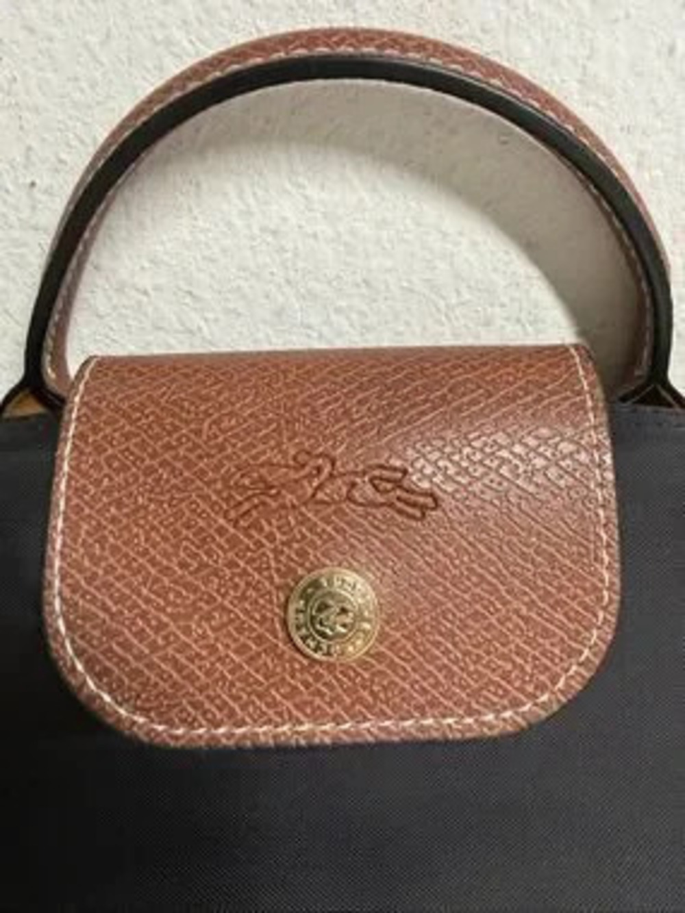 Longchamp Mini Crossbody Bag Top Handle Black Brown